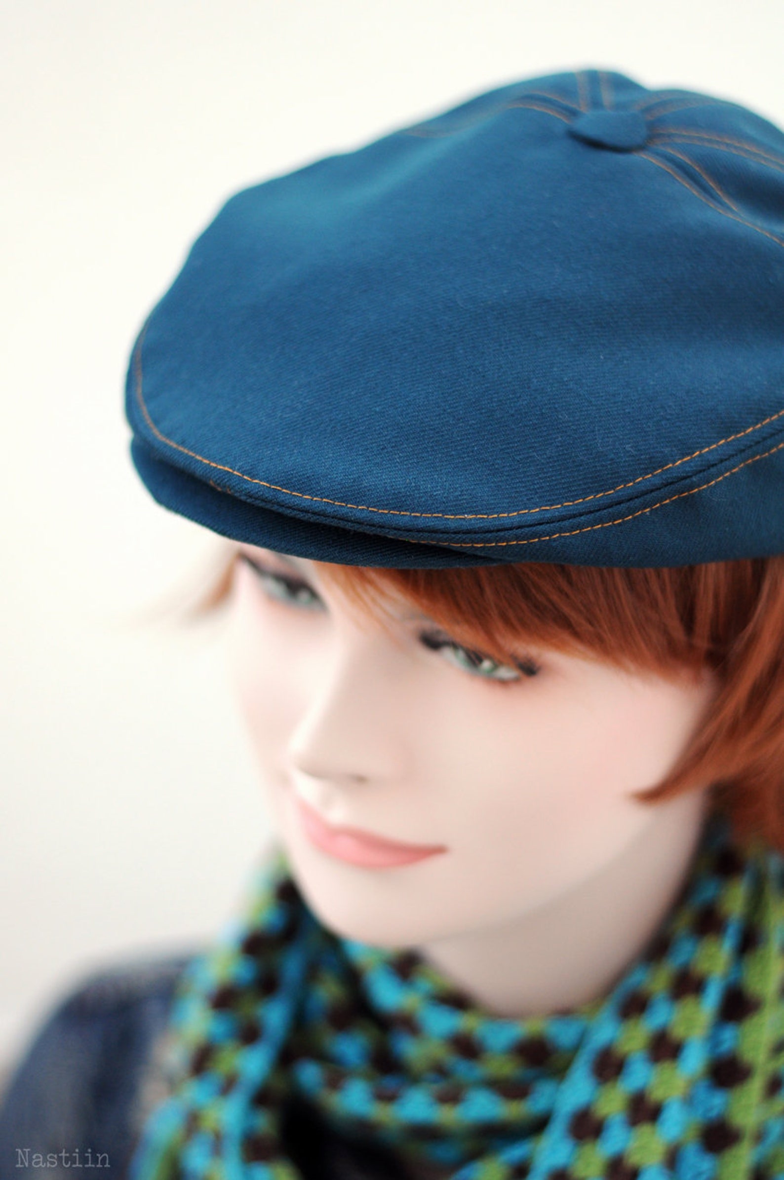 Teal Newsboy Hat Womens Newsboy Cap Mens Paperboy Hat Flat Hat Etsy