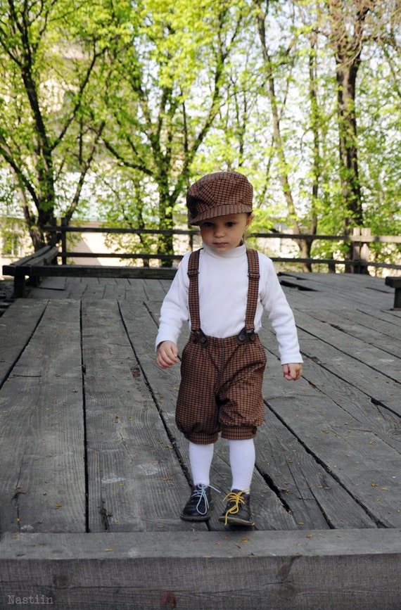 Pantalones cortos marrones para bebés tirantes Pantalones - España
