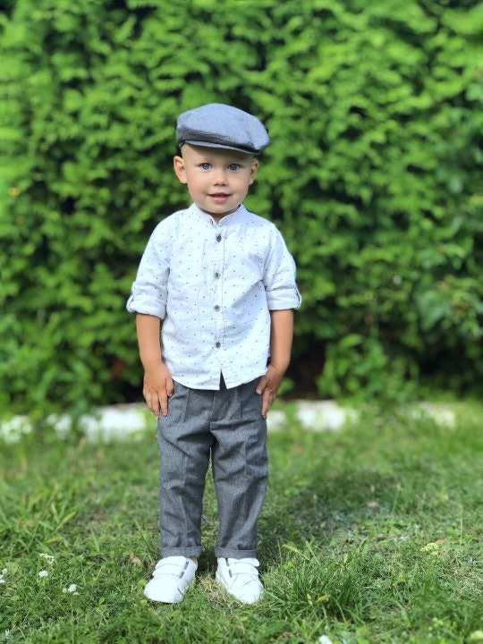Toddler Boy Hat Gray Newsboy Cap Infant Hat Driver Cap Ring - Etsy Israel