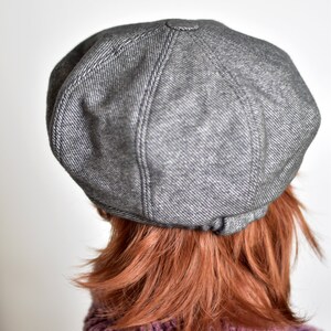 Woolen newsboy hat blueish gray Newspaper boy cap Mens newsboy hat Cabbie hat Flat cap Driver cap Grey hat Women wool hat Ivy cap Scally cap image 6