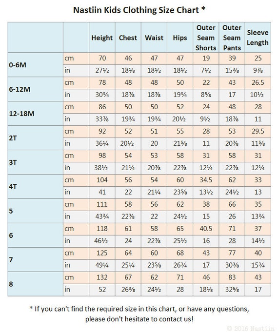 Us Boy Size Chart