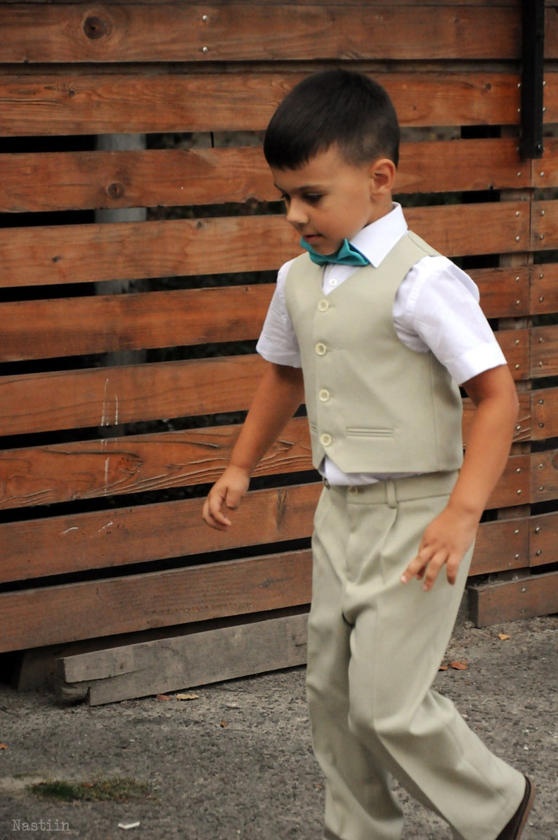 Boys Vest and Pants in Light Sage Green Toddler Boy Vest Boy Etsy