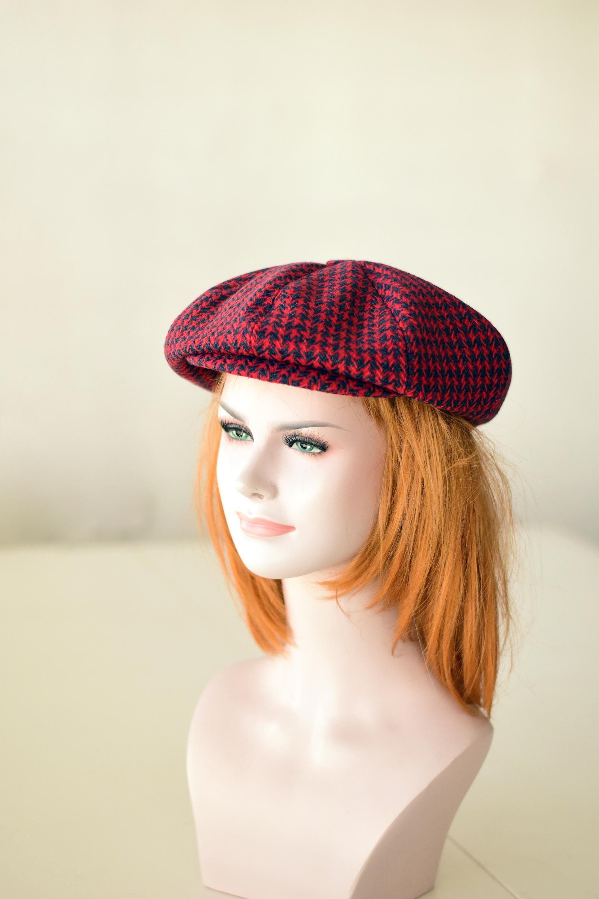 Houndstooth Newsboy Cap Women - Etsy