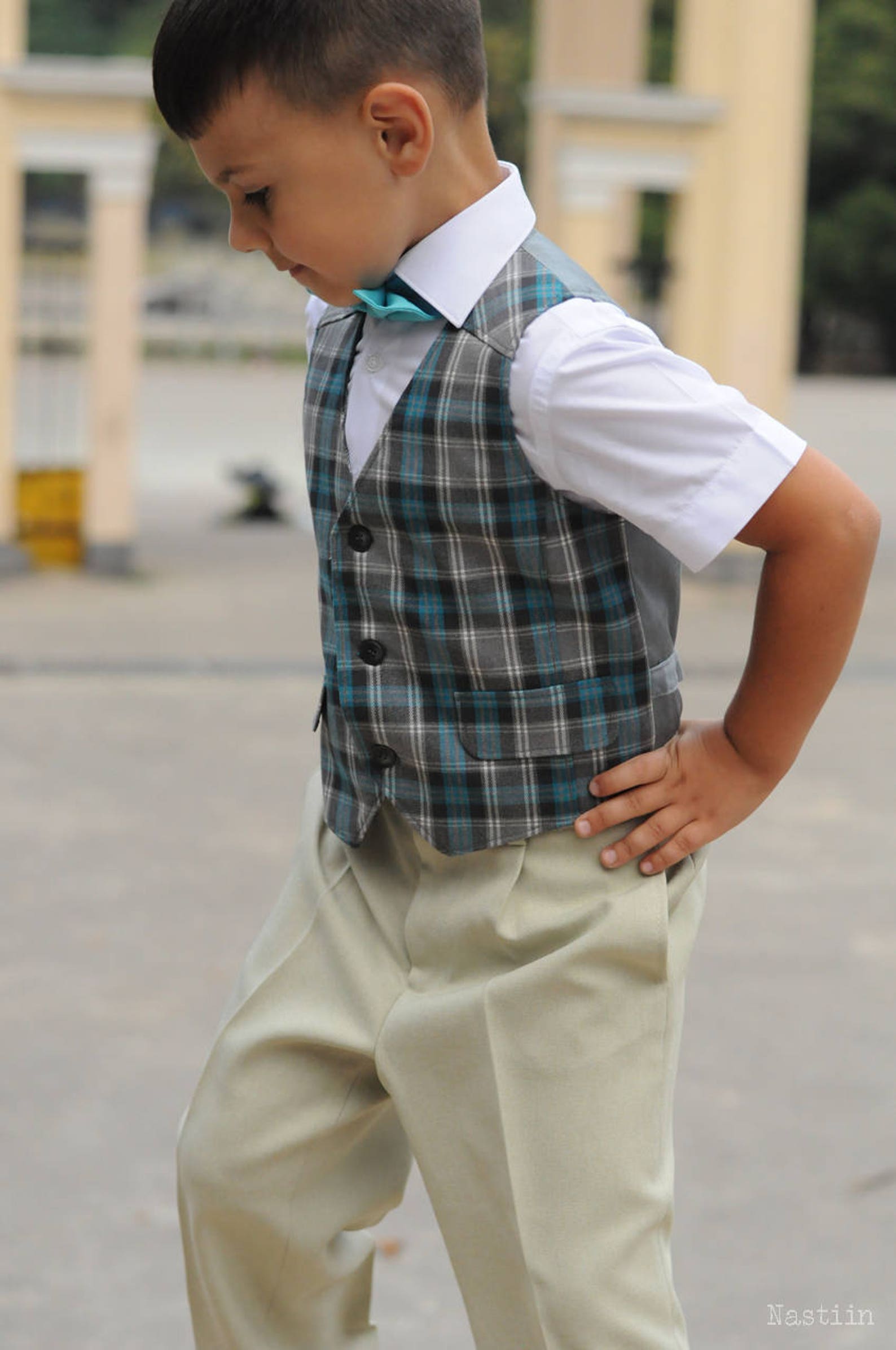 Boys tartan vest Toddler boy vest Baby boy vest Boys waistcoat Etsy