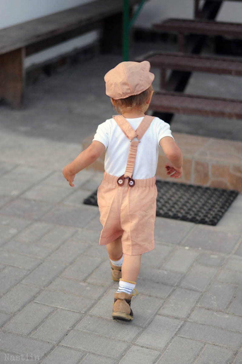 Toddler boy outfit Baby boy hat shorts with suspenders Kids Etsy