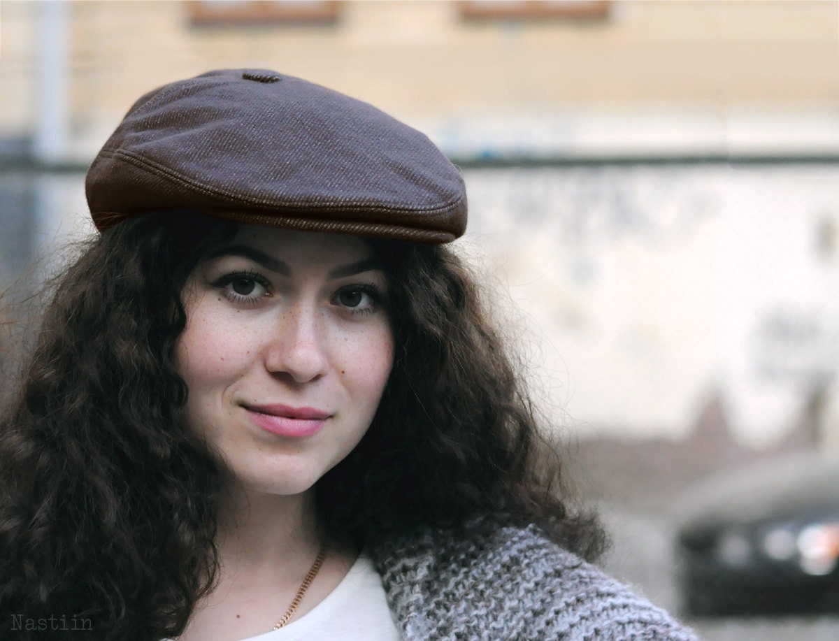 Brown Newsboy Hat Mens Newsboy Cap Womens Newsboy Hat Flat Hat Etsy