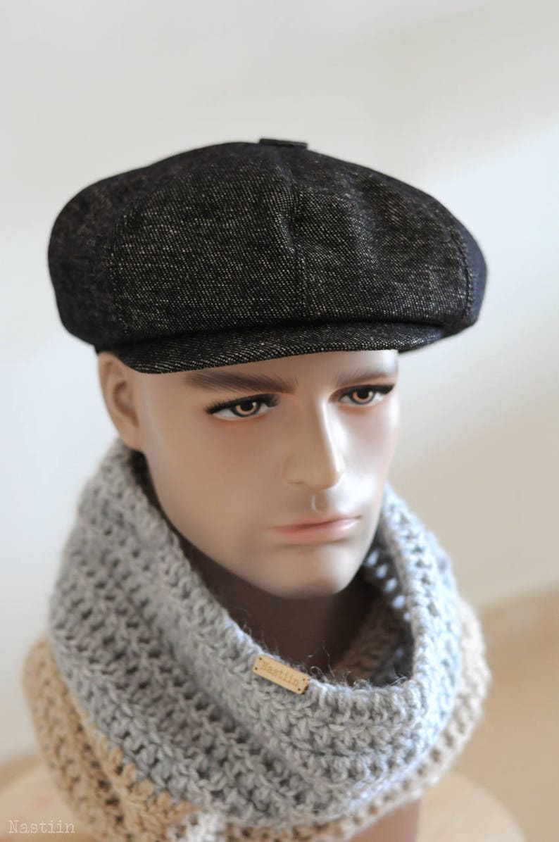Black Newspaper Boy Hat Womens Tweed Hat Mens Newsboy Cap Etsy