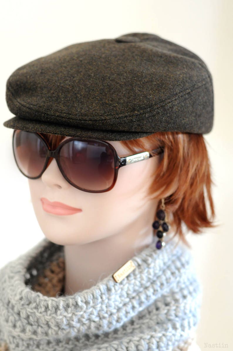 Khaki Newsboy Hat Green Wool Hat Womens Newsboy Cap Winter Etsy