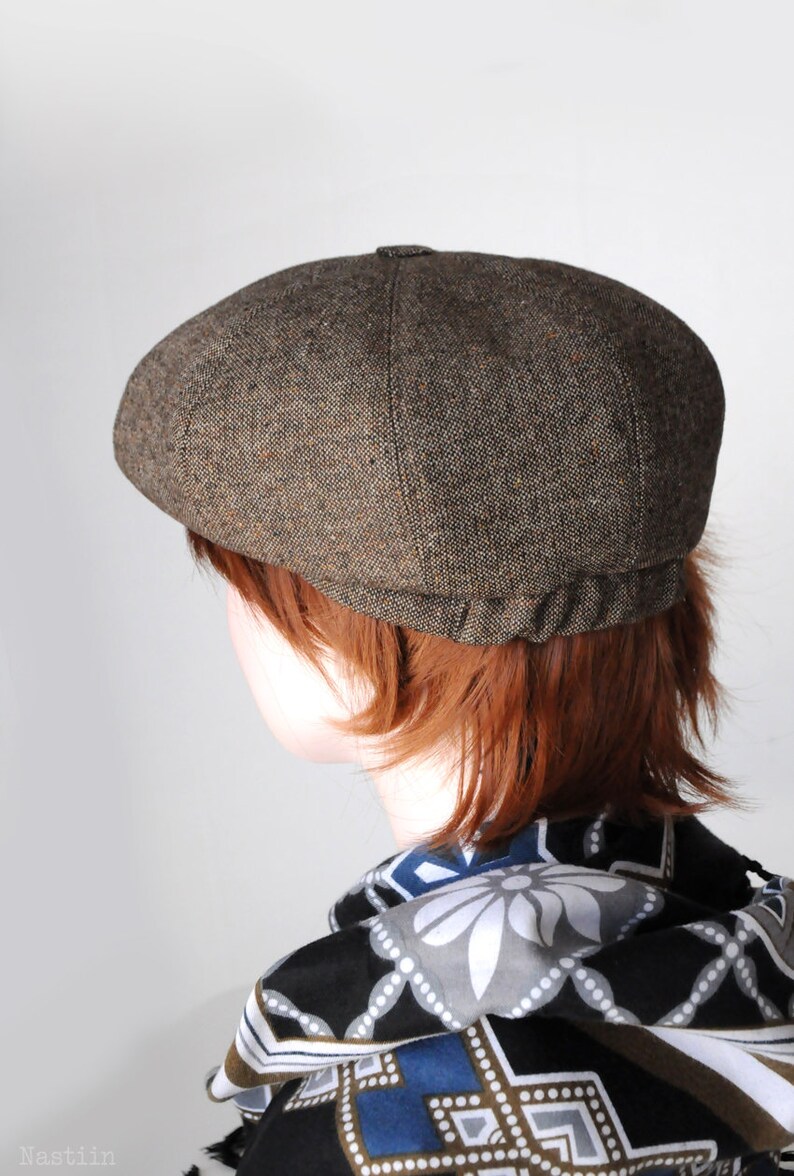 Tan newsboy hat Mens newsboy hat Brown tweed cap Womens newsboy cap Cabbie hat Womens wool hat Derby hat Gatsby cap Brown hat newsie hat