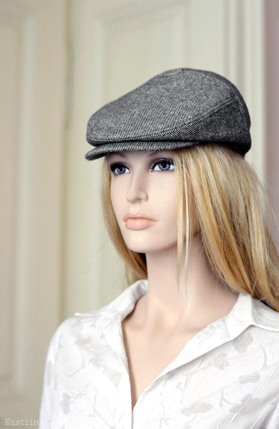 Gray newsboy hat Womens newsboy cap Mens newsboy hat Flat hat Etsy