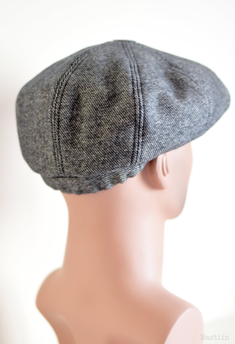 Woolen newsboy hat blueish gray Newspaper boy cap Mens newsboy hat Cabbie hat Flat cap Driver cap Grey hat Women wool hat Ivy cap Scally cap image 7