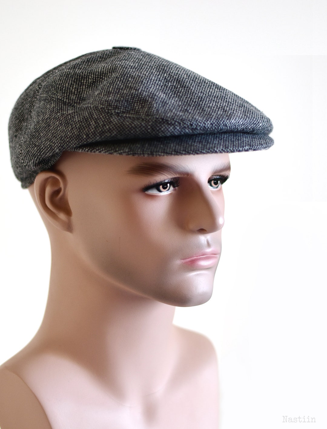 Tweed Newsboy Hat Grey Wool Hat Driver Cap Mens Newsboy Cap Womens ...