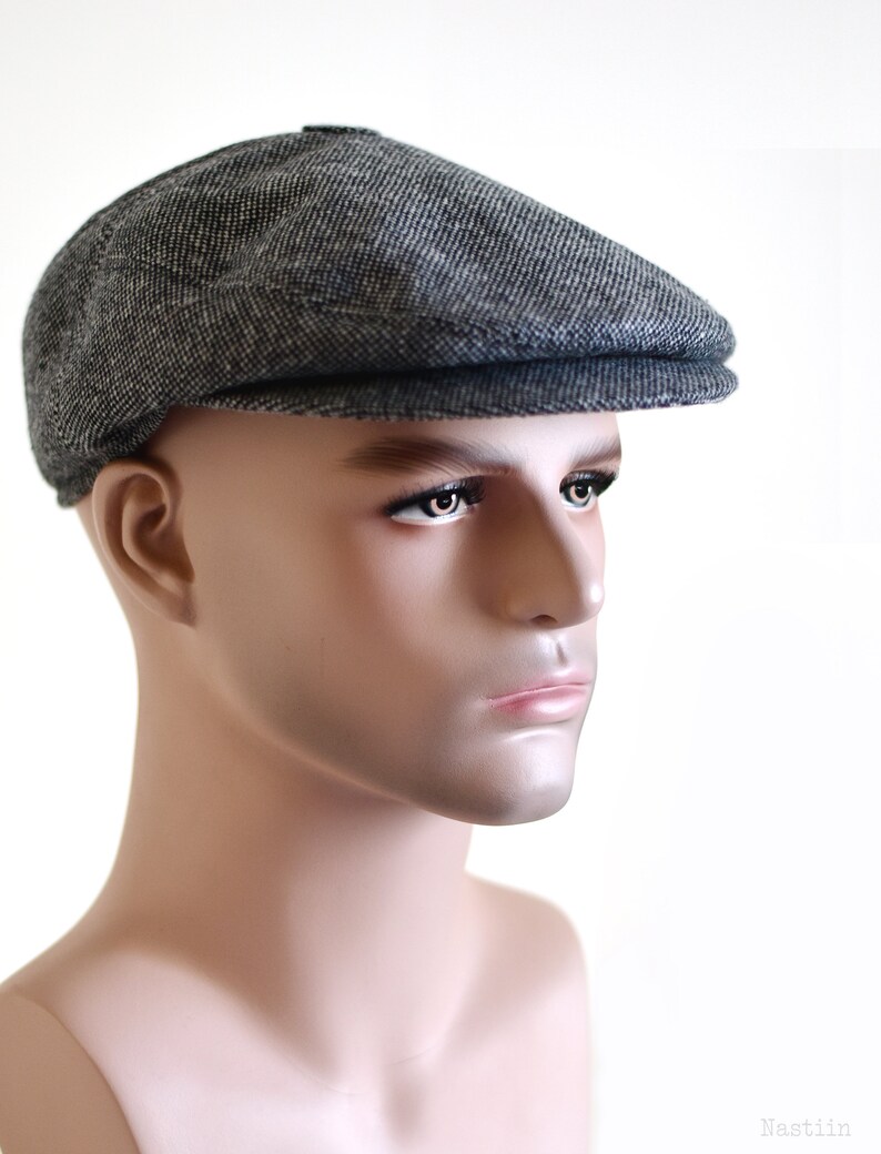 Tweed Newsboy Hat Grey Wool Hat Driver Cap Mens Newsboy Cap Etsy