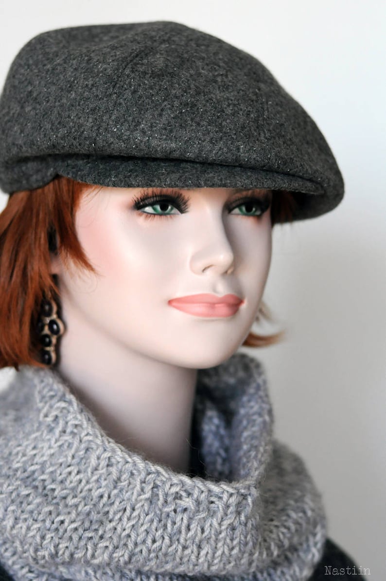 Gray Newsboy Cap Womens Newsboy Hat Peaky Blinders Hat Autumn Etsy