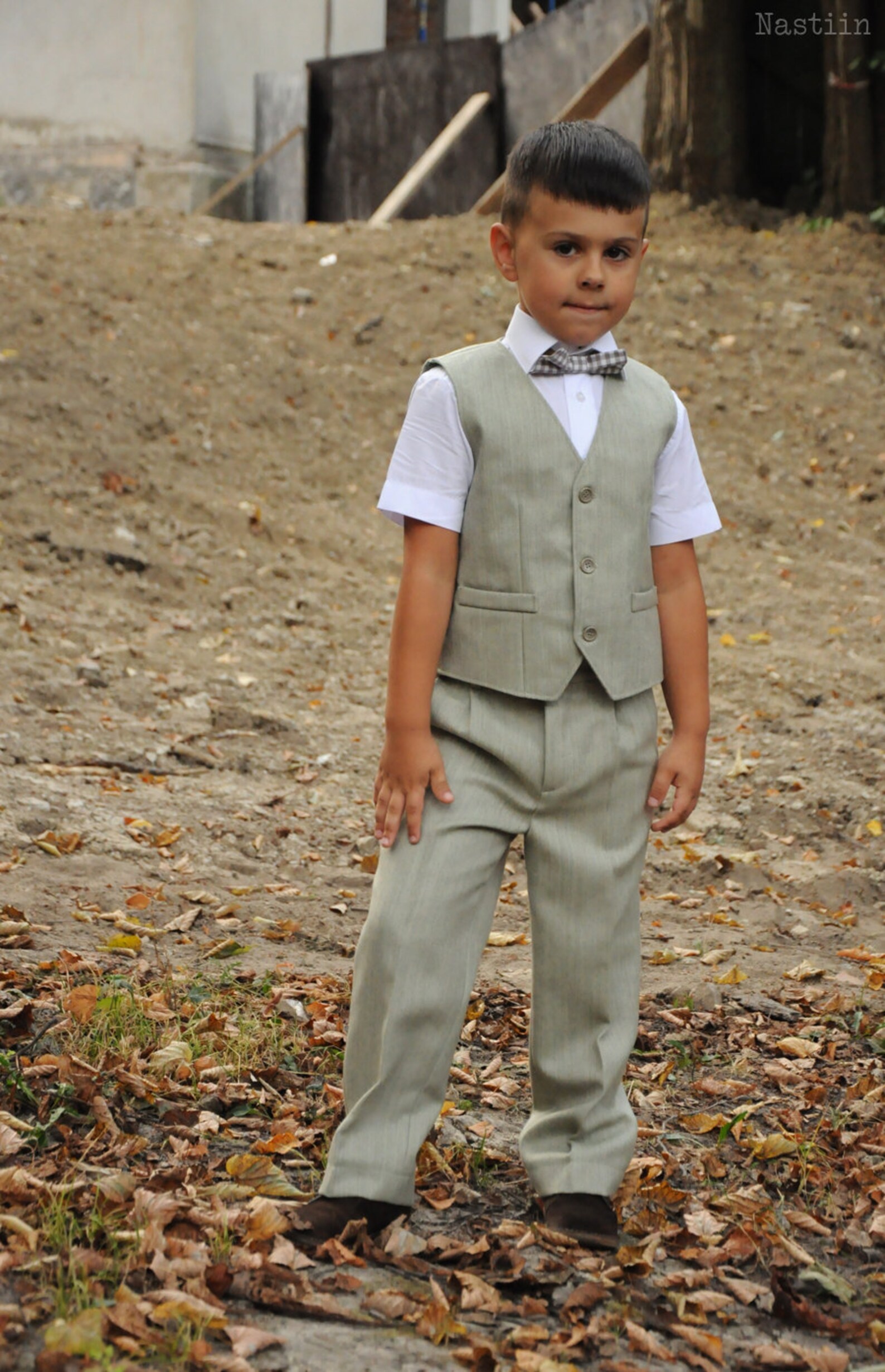 Boys vest and pants Boys green vest boys sage green pants Etsy