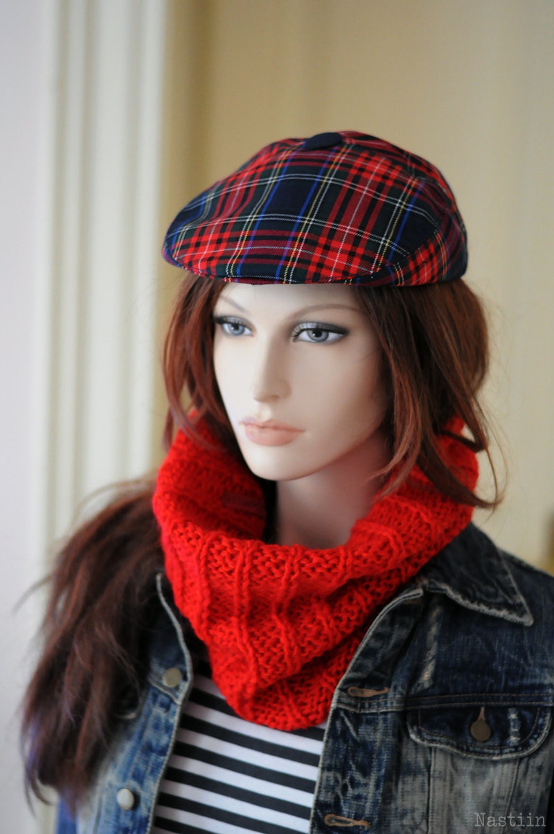 Veste marron avec imprimé léopard en tissu denim