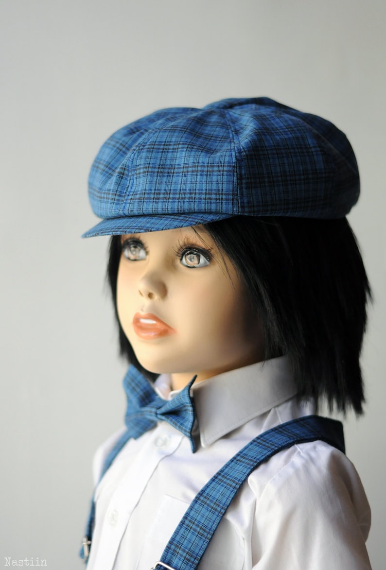 Toddler Boy Outfit Blue Baby Boy Newsboy Hat Blue Bow Tie and Etsy