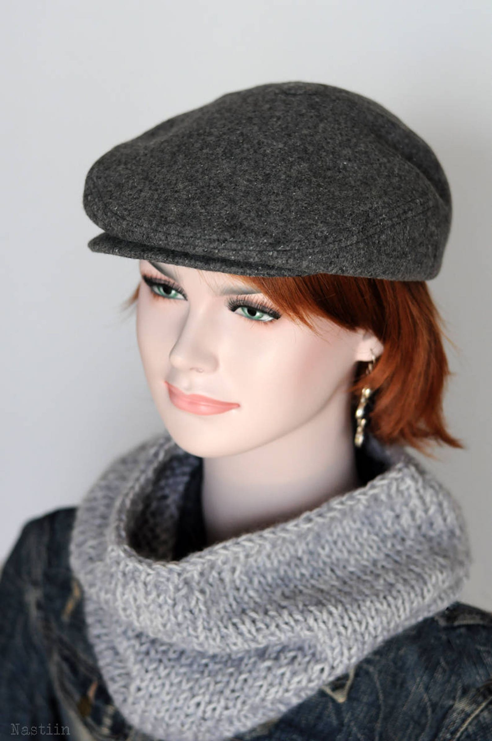 Unisex Gray Newsboy Hat for Winter Unisex Newsboy Cap in Grey Etsy