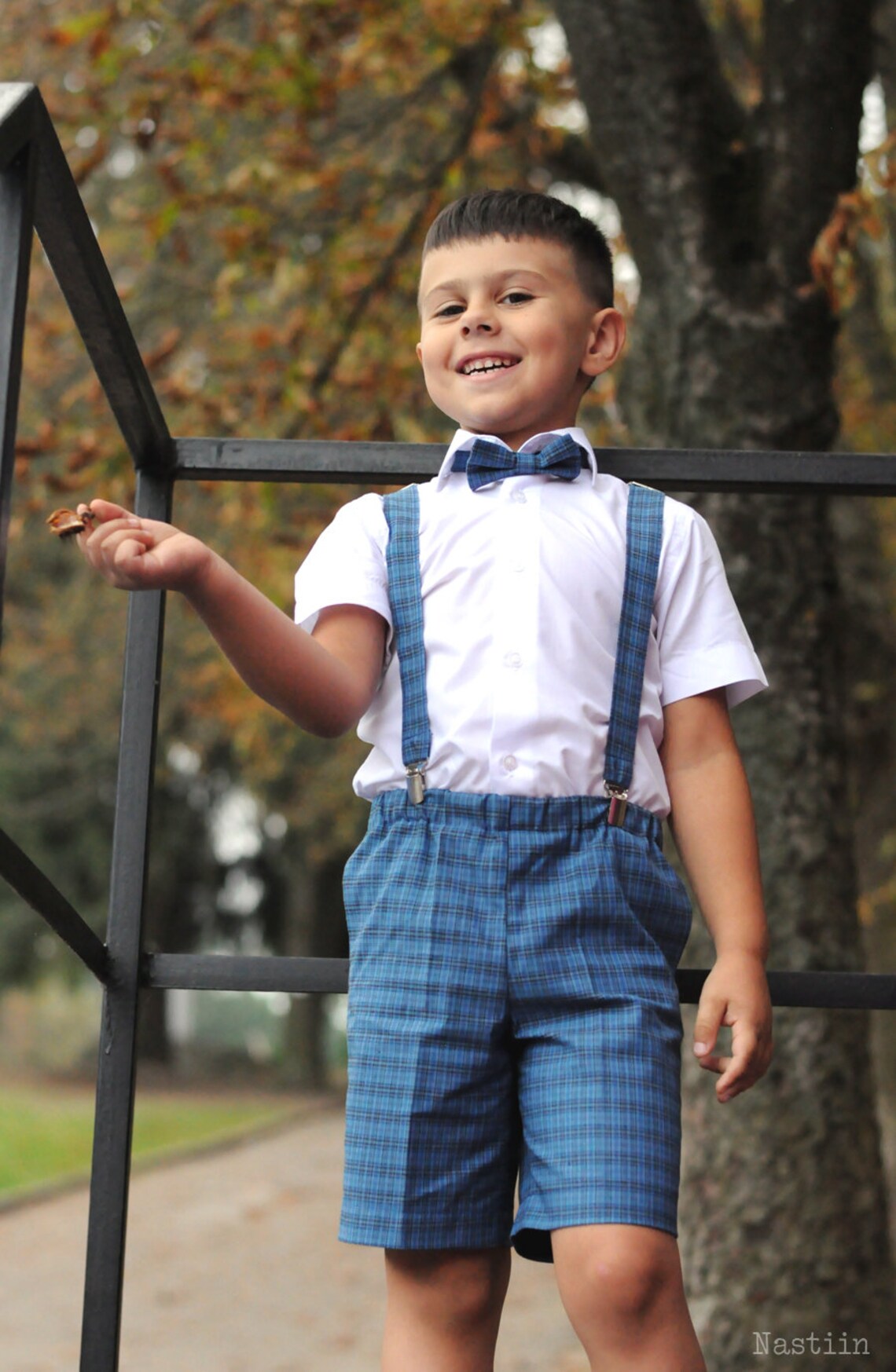 Boys shorts with suspenders Baby boy shorts blue wedding Etsy