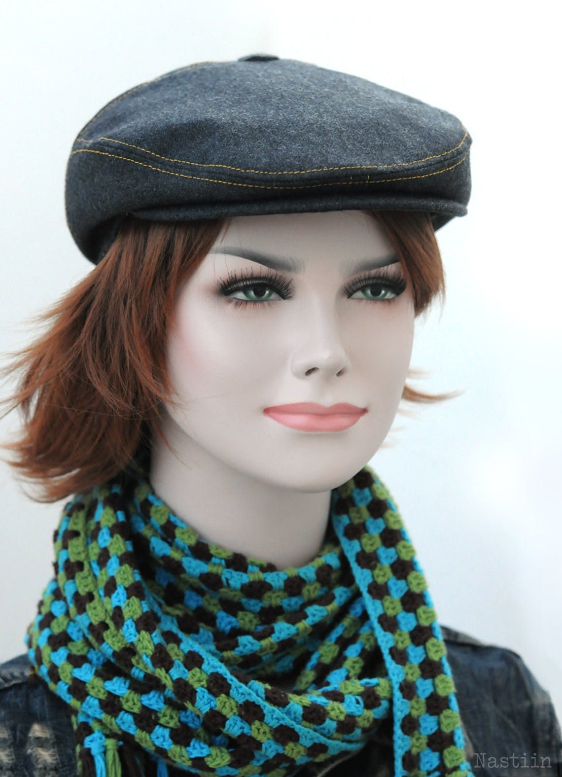 Teal Newsboy Hat Womens Newsboy Cap Mens Paperboy Hat Flat Hat Etsy