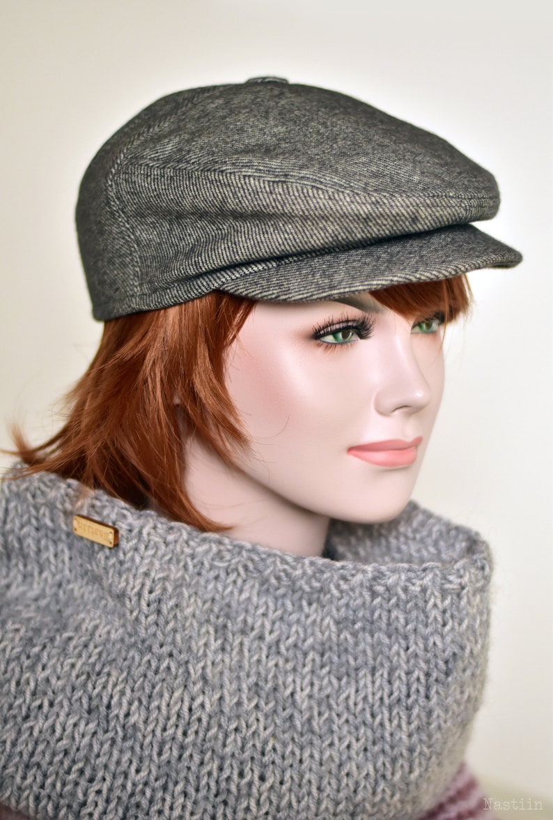 Wool newsboy hat in light gray flat newspaper boy cap for Etsy