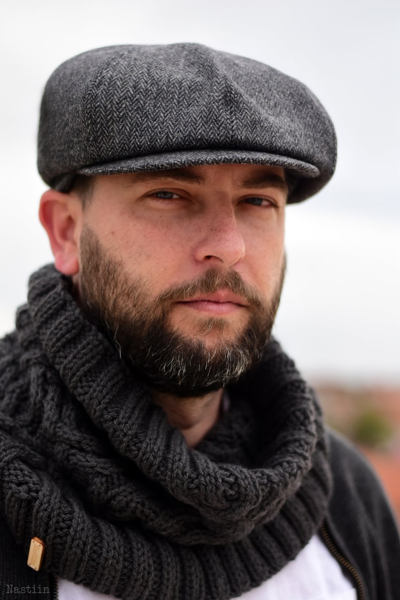 Grey newsboy cap Mens newsboy hat Tommy Shelby hat Peaky Etsy