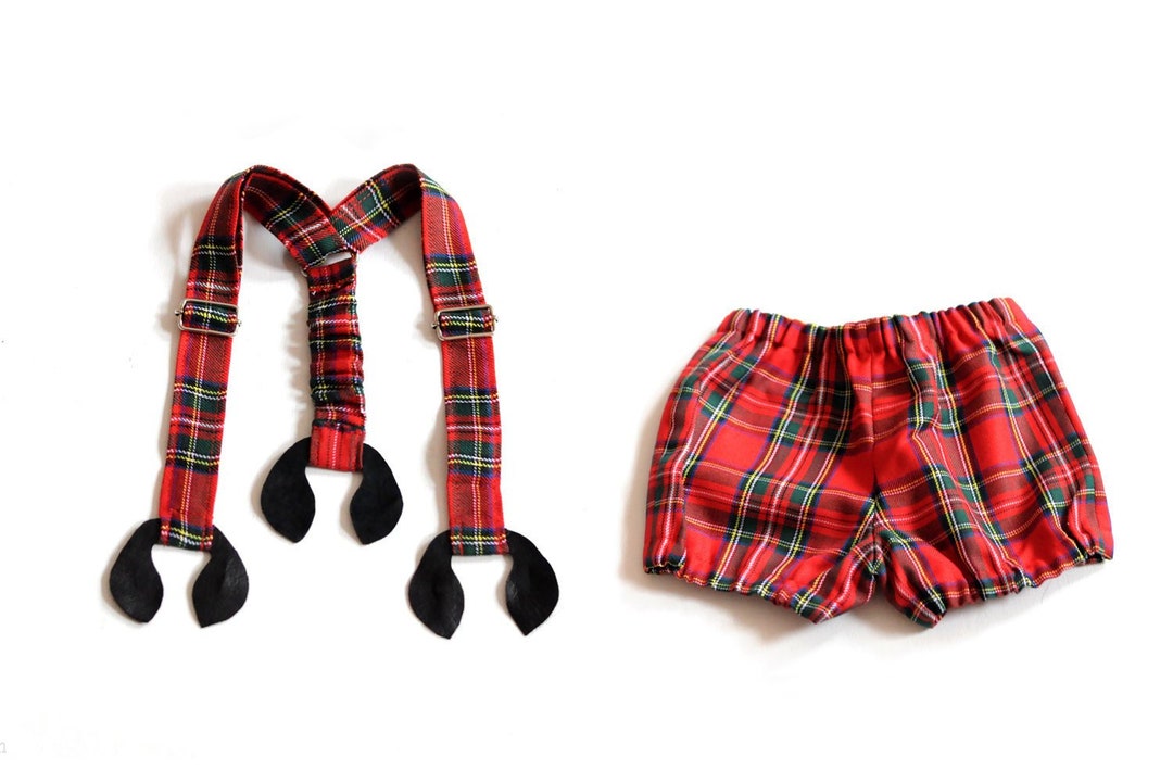 Baby Boy Bloomers and Suspenders Baby Red Tartan Suspenders Etsy