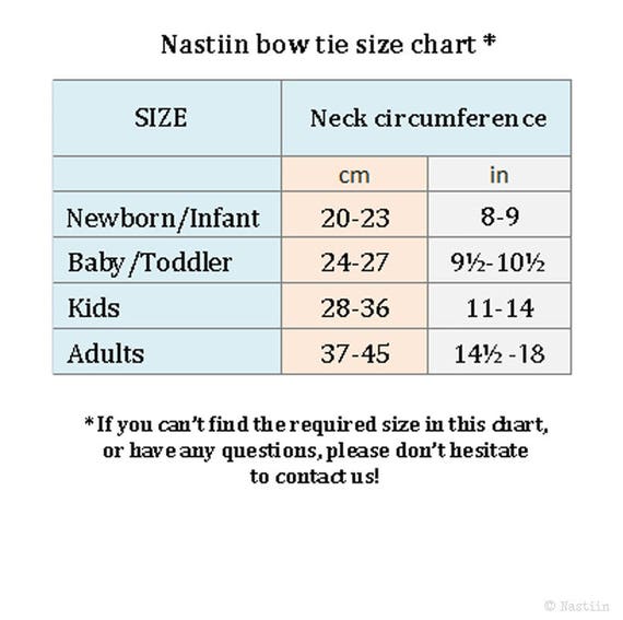 Baby Neck Size Chart