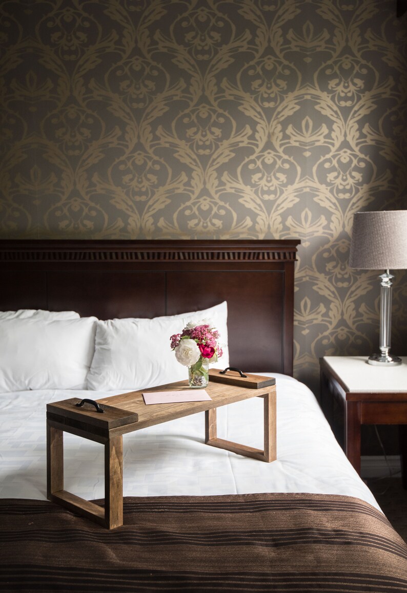 Breakfast In Bed Tray With Legs Wood Lap Desk Laptop Table For Dinner Serving Wedding Gift Her Honeymoon Suite