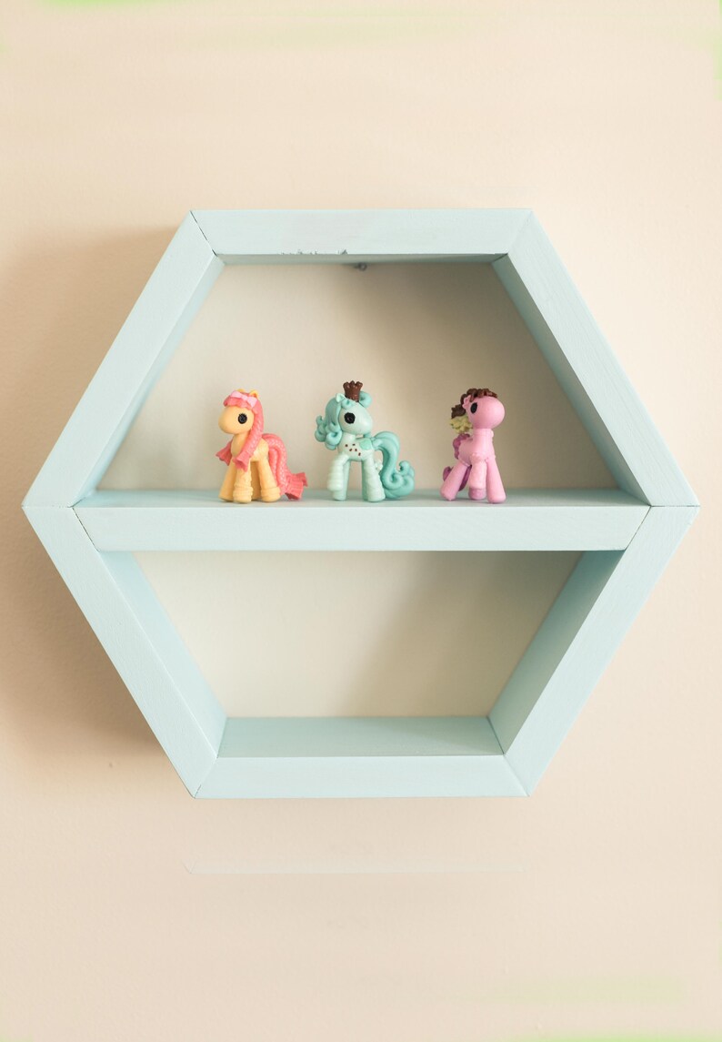 Small Wooden Hexagon Floating Shelf Air Plant/succulent Etsy