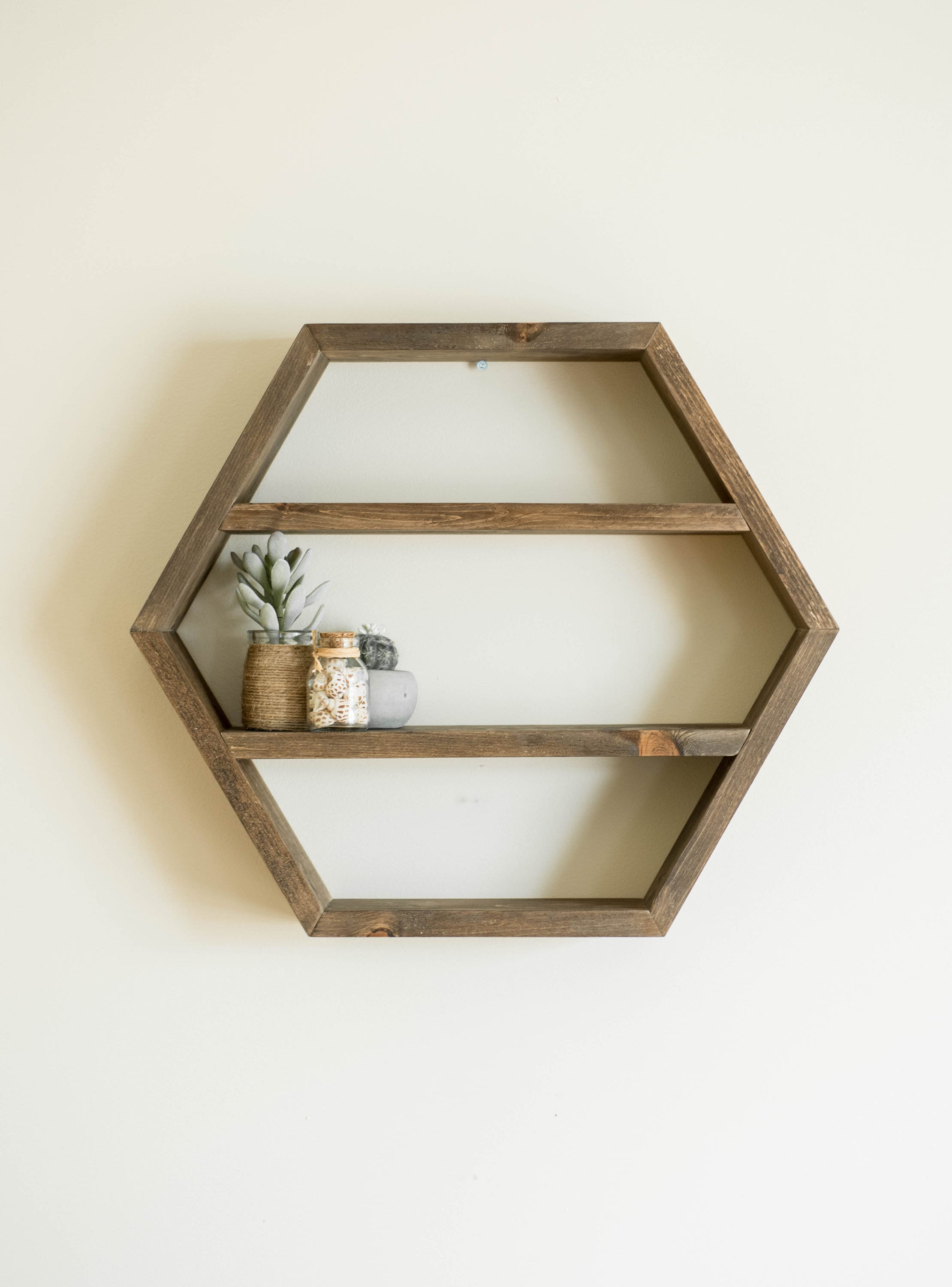 Large Wood Hexagon Shelf Essential Oil Wall Storage Rack Etsy