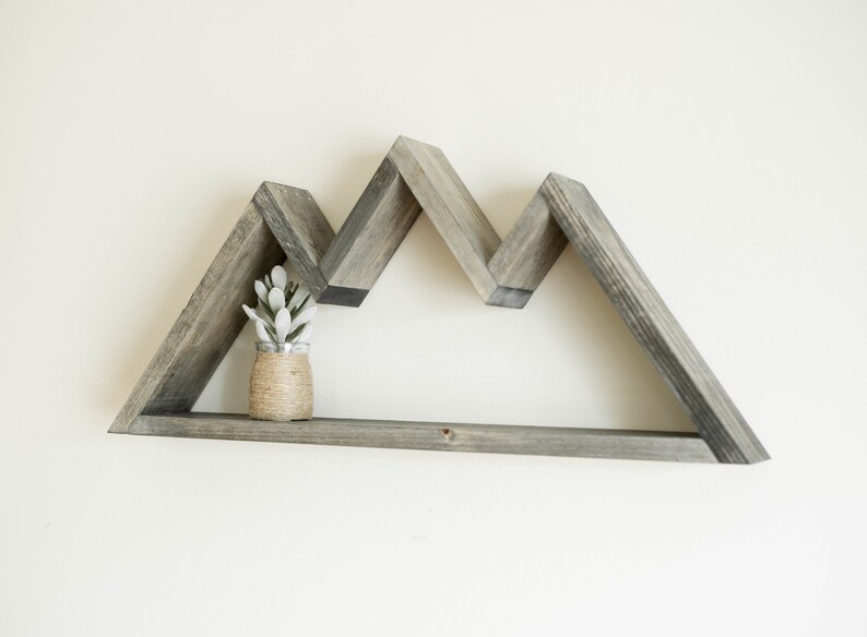 Wood Mountain Shelf Geometric Wall Decor Geometric Nursery Etsy