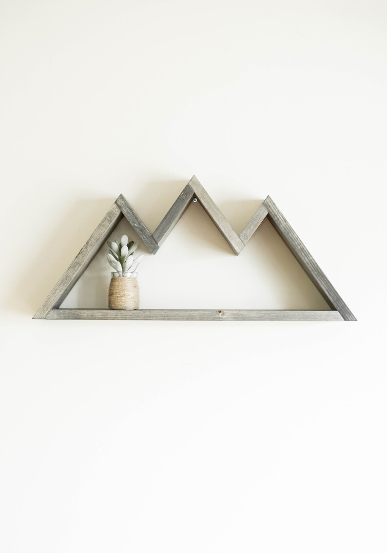 Wood Mountain Shelf Geometric Wall Decor Geometric Nursery Etsy