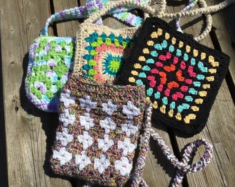 Hand crocheted cross body bags