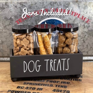 Personalized Dog Treat Box includes three 40 Oz plastic containers | pairs well with Rae Dunn