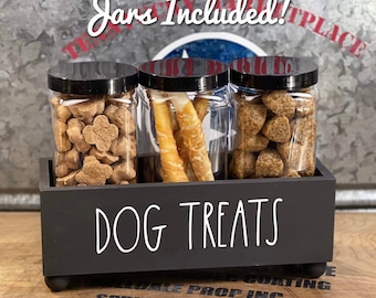 Personalized Dog Treat Box includes three 40 Oz plastic containers | pairs well with Rae Dunn