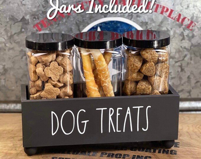 Farm House Dog Treats Canister Dog Food Storage Cute Etsy