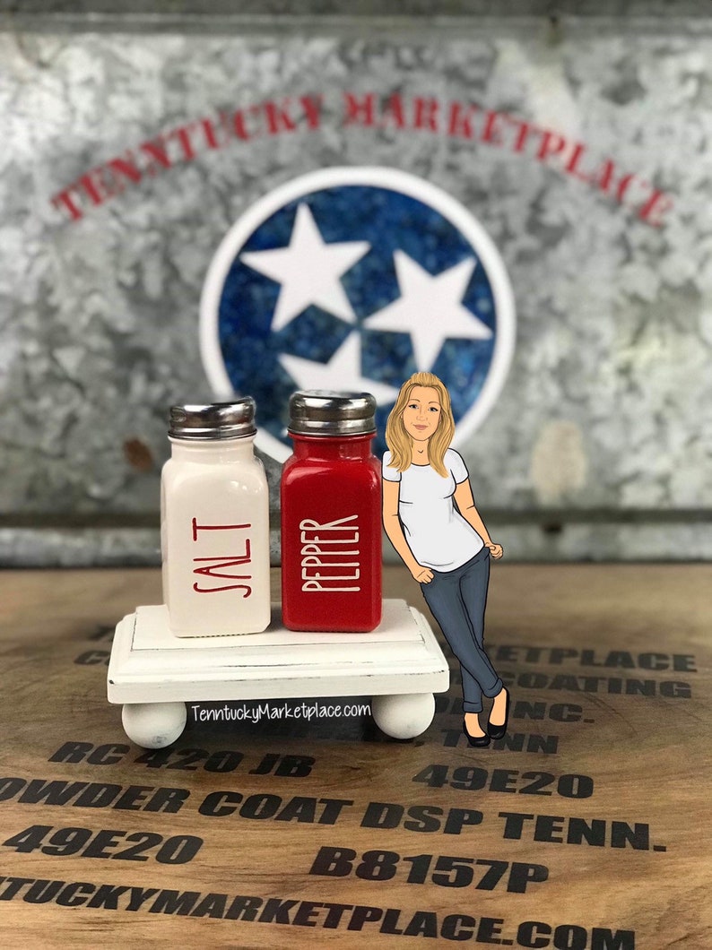 Valentines SALT and PEPPER Shakers Farmhouse Kitchen Cream Etsy