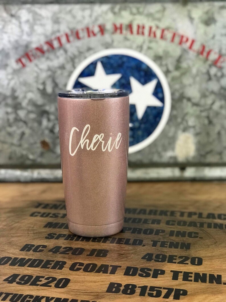 ROSE GOLD tumbler Rose Gold Glitter Tumbler Gifts for Her | Etsy