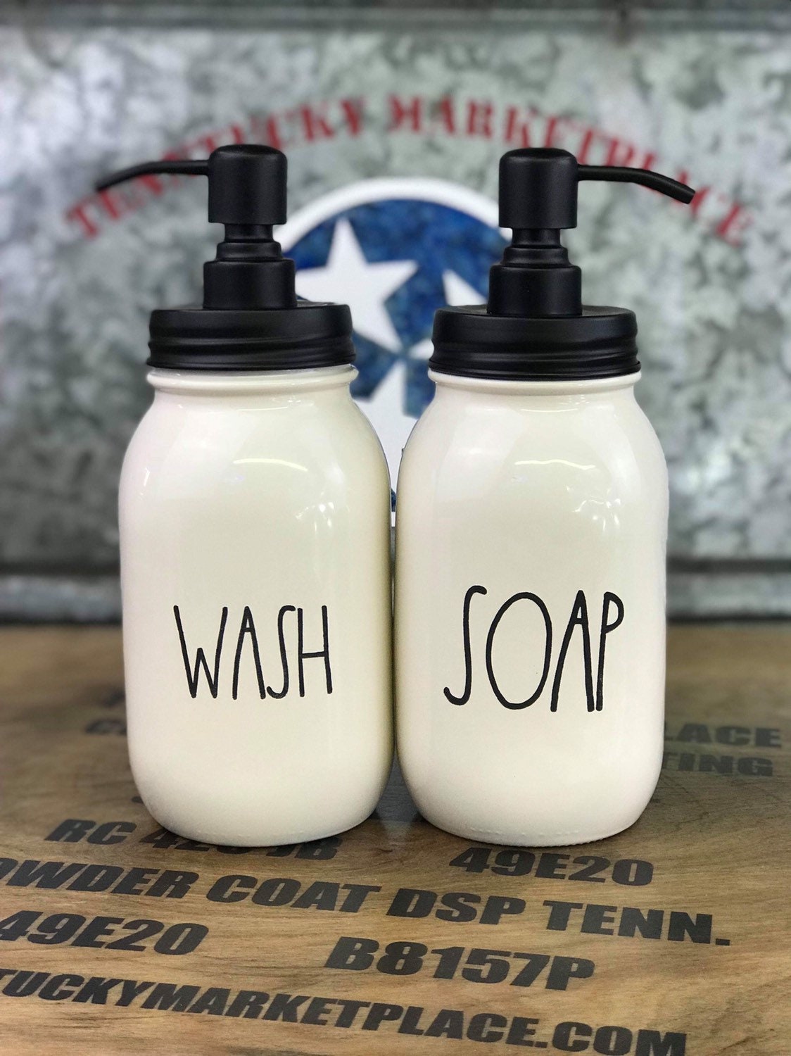 SOAP Dispenser Set With Riser Farmhouse Kitchen Soap Etsy