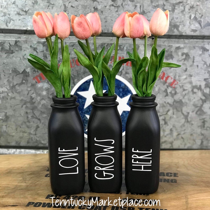 Milk Bottle Vases Matte Black Optional Riser Available Etsy