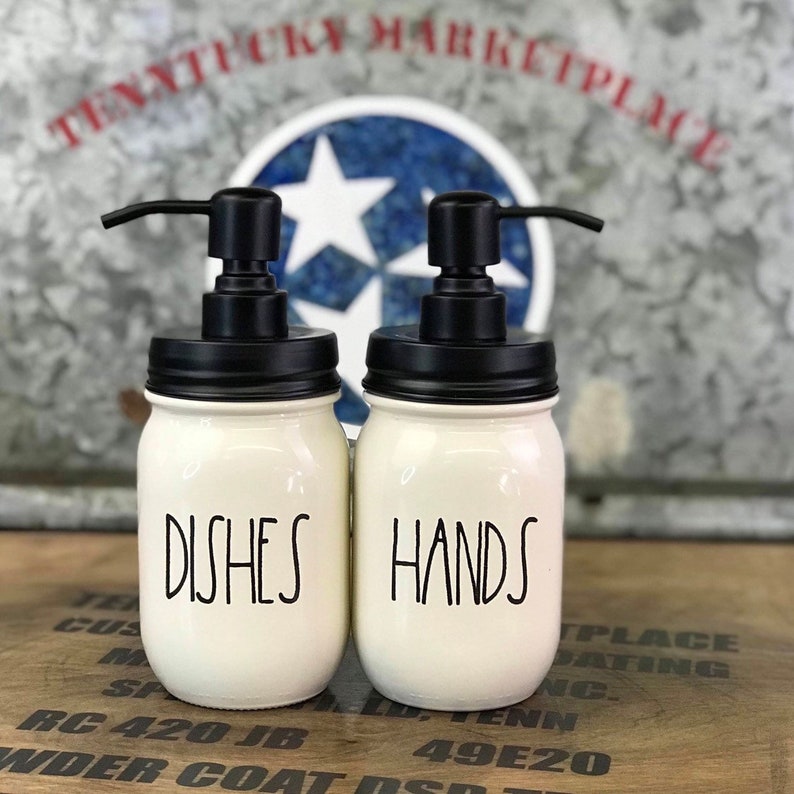 SOAP Dispenser Set With Riser Farmhouse Kitchen Soap Etsy