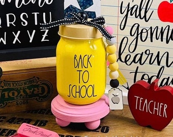 Mini Back To School Canister | Classroom Tiered Tray Decor | Teacher Decor | Rae Dunn Inspired | great addition to your decor