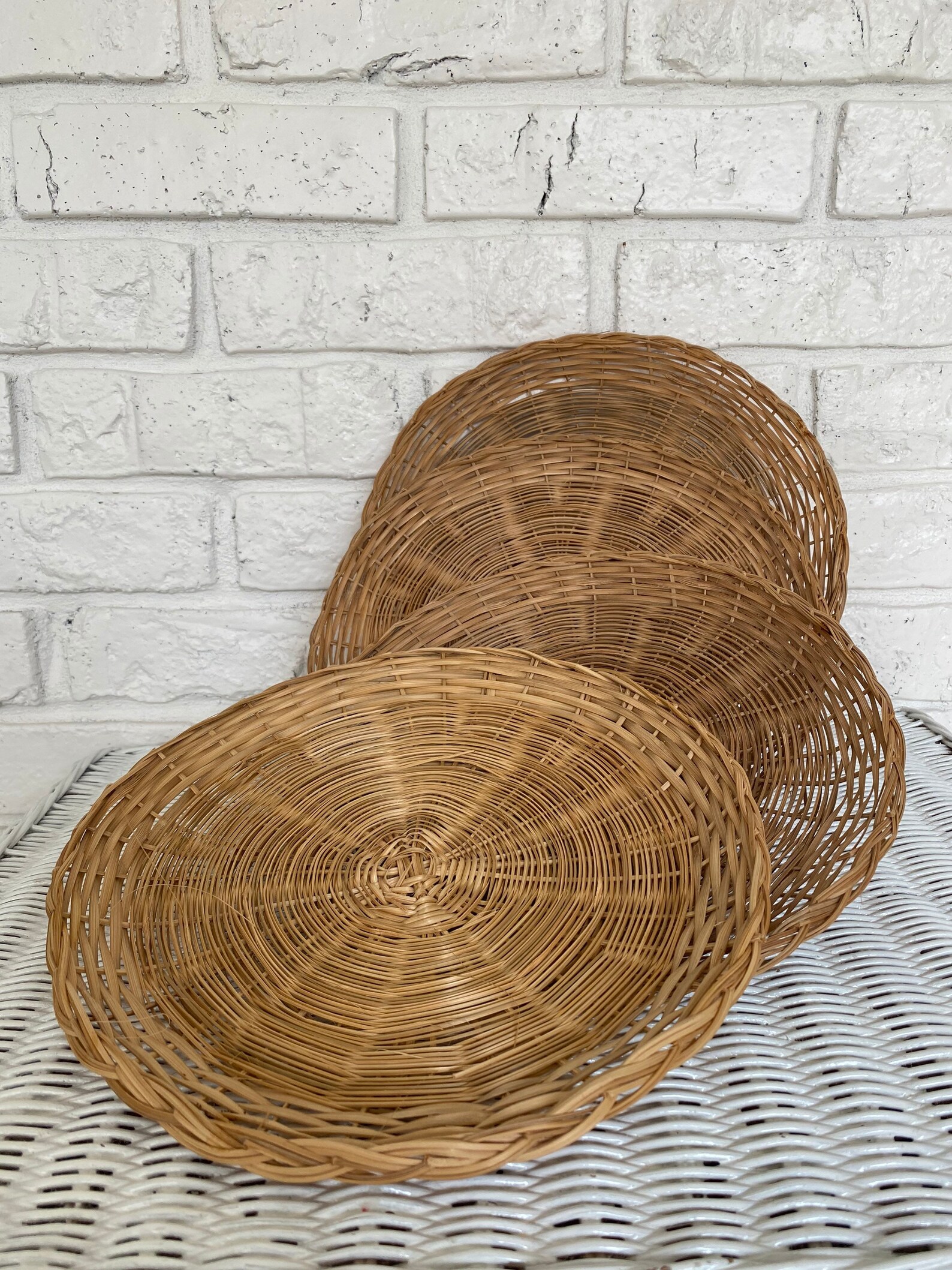 Woven Bamboo Paper Plate Holders Etsy