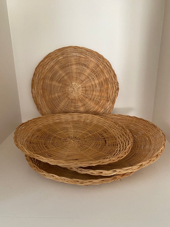 Woven Bamboo Paper Plate Holders Etsy