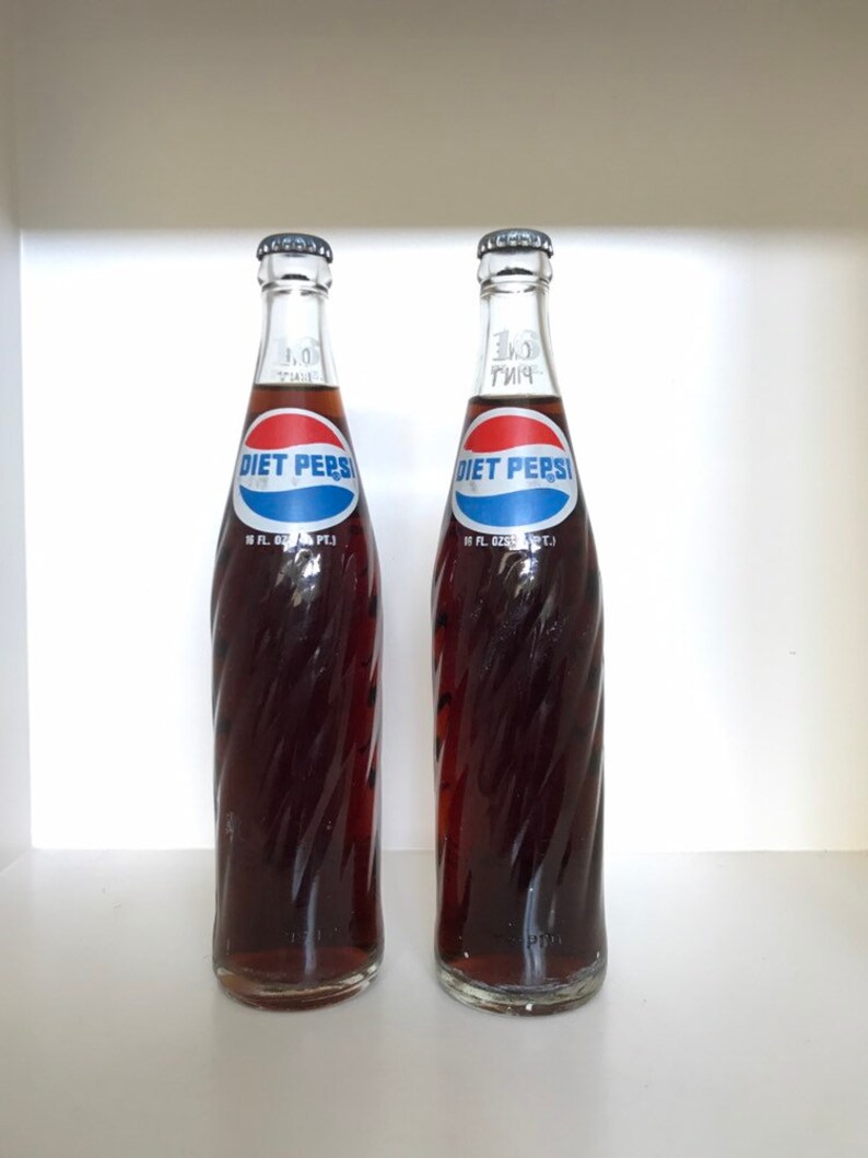 4 Unopened Pint Glass Bottles of Diet Pepsi Etsy