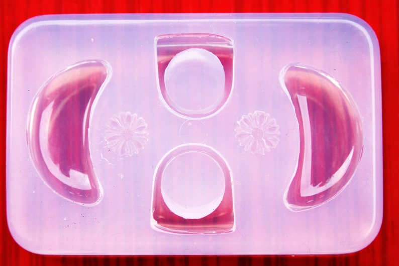 Multi-Clear-silicone Ring Molds 2pc rings size 6.5 FREE USA shipping!!! 8+2pc pendants 40mmX15mm,+2 flower for stud earrings. A41