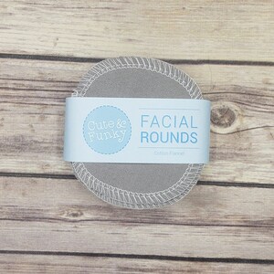 Reusable Cotton Rounds 20 Light Gray Makeup Removers, Facial Rounds Eco Friendly Cotton Pads, Zero Waste, Toner Pads
