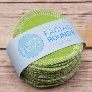 Reusable Facial Round | 20 Apple Green Cosmetic Rounds | Makeup Remover Pads | Zero Waste | Cotton Face Pads | Makeup Wipes | Toner Pads