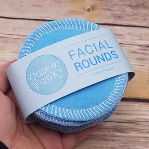 Reusable Toner Pads, Set of 20 Aqua Blue Makeup Wipes, Cotton Face Pads, Reusable Makeup Remover Pads, Cotton Rounds, Zero Waste Bathroom